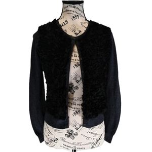 Loft Ruffled Fabric‎ Front Cardigan Sweater Size XS